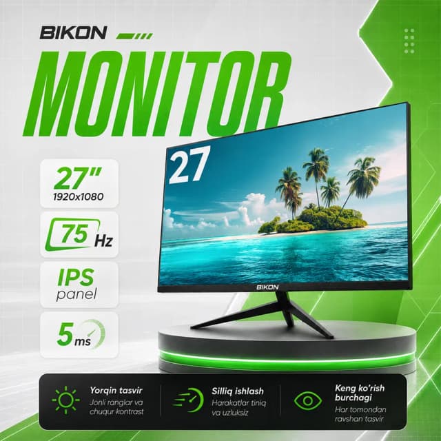 Монитор Bikon 27", Черный