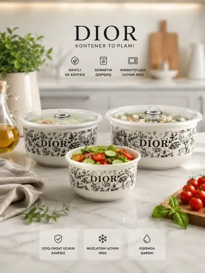 Посуда для кухни, контейнер для еды, емкость для хранения пищи — FARI723-KONTENER-CЕРМЕЛ