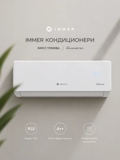 Кондиционер IMMER Inverter R32 настенный, A++ энергосберегающий