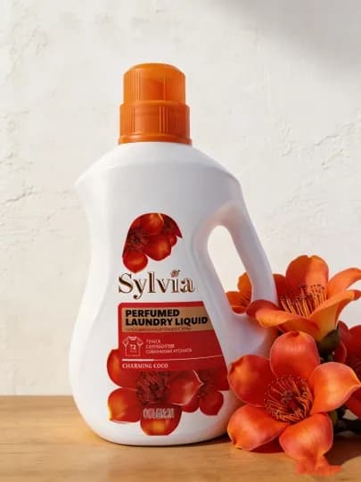 Стиральный гель-парфюм Sylvia, 2 литр, стойкость аромата, 72 часов, французских духов
