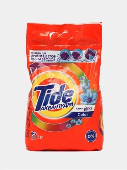 Стиральный порошок Tide Color с ароматом "Lenor", автомат, 3 кг, для цветного белья