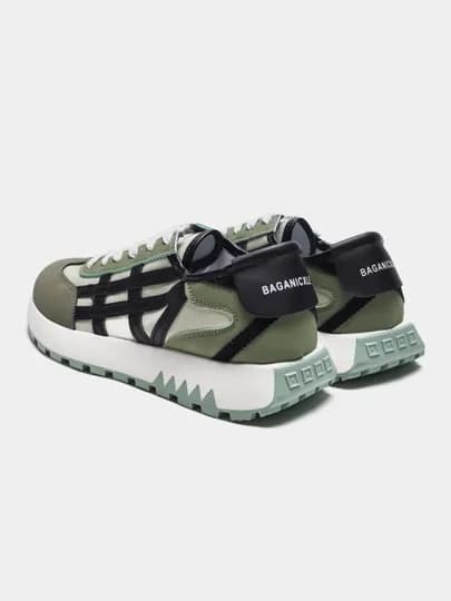 ASICS Мужские кроссовки, замшевые, на весну-осень — BYDSHOE-ASICS-ЗЕЛЕН-42