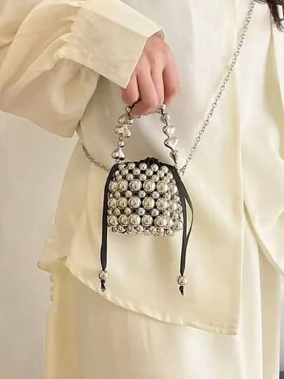 Мини-сумочка, сумка с сумкой, Pinterest, для девочек и в подарок — UNI0777-BAG07-СЕРМЕТ