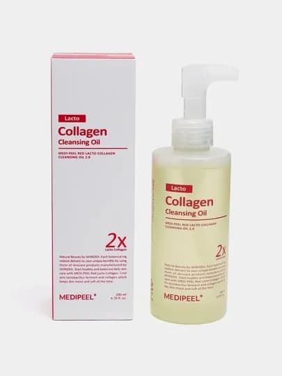 Гидрофильное масло для лица, MEDIPEEL+, Vitamin Deep-Tox, Lacto Collagen, 200 мл — LOLOXON-SKUYUXZUCHUNGIDROFILMOYICOLLAGEMOIL