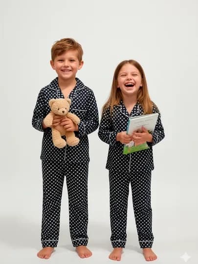 Детская пижама, Uni, 3-7 лет — EMILKID-PIJAMAUNI-СИНИЙ-7 лет