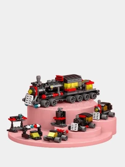 Конструктор "Паровоз 6 в 1", совместим с Lego — КУХНЯ7-LGTRAIN-ЧЕРН