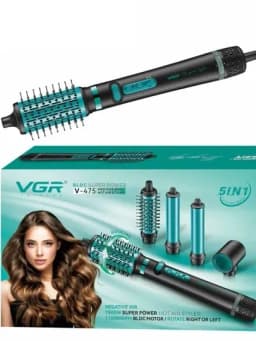 Фен VGR V-475, для бережного высушивания волос, многофункциональный, 5 насадок 1500W