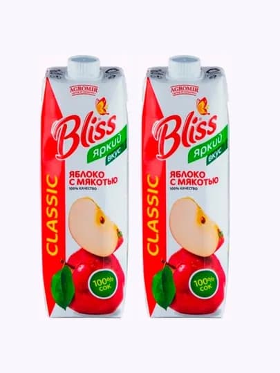 Сок Bliss Яблоко с мякотью, 1 л х 2шт