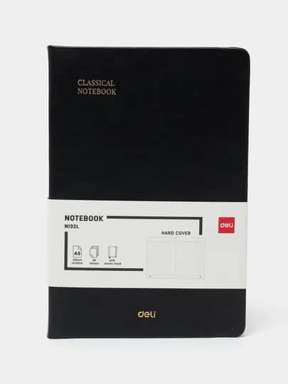 Ежедневник Deli N132L, чёрный, A5, 96 листов, 80 гр