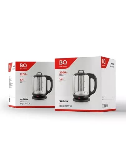 Чайник электрический BQ KT1701G с заварником, объем 1.7 л, мощность 2200 Вт
