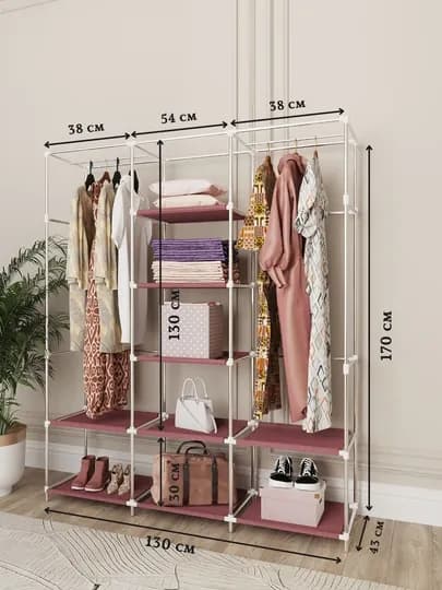 Складной шкаф органайзер, тканевый, для вещей и обуви, 130 * 45 * 170 см — SHOPIN-SKAFKIC-БОРДОВ