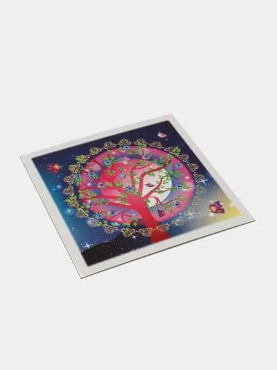 Игра-конструктор Hatber Украшаем стразами "Чудо-дерево" 3D, фольга А5ф, 168 * 168 мм