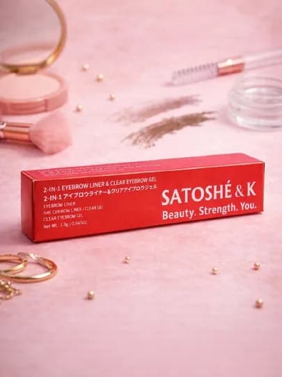 SATOSHÉ & K 2-in-1 Eyebrow Liner & Clear Eyebrow Gel карандаш для бровей и прозрачный гель — ЧИНИЛЫЧ-КАРРРБРОВВ