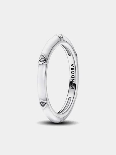 Кольцо Белая эмаль с камнями Pandora 193089C01