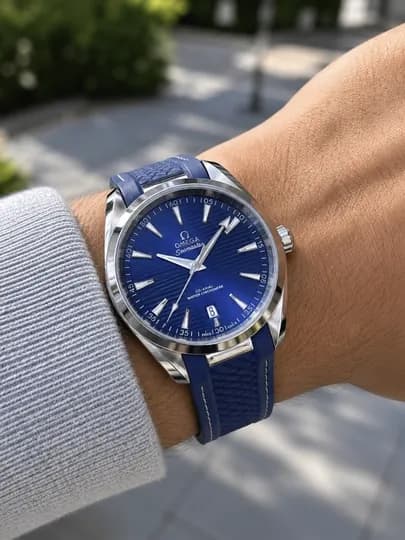 Мужские кварцевые часы OMEGA, силиконовый ремешок, в подарочной коробке — WTCLINE-OMEGA80-ТЕМНСИН
