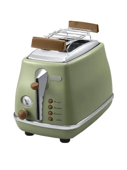 Тостер De'Longhi CTOV 2103.GR Icona Vintage, 900 Вт, 2 слота, зелёный