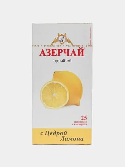 Черный чай Азерчай, с цедрой лимона, в пакетиках — AZERCAY-00841