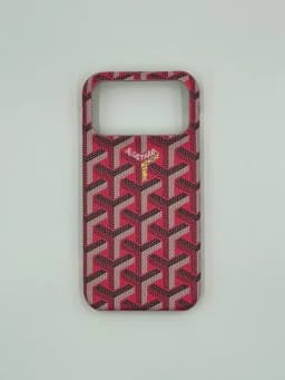 Современный чехол в стиле Goyard для iPhone серии 13–17 — IFIXMOB-GYRDNEW-БАГРОВ-13PRO