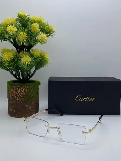 Тонкие безободковые очки Cartier