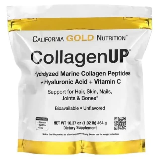 Коллаген California Gold Nutrition Collagen UP 5000 + Hyaluronic Acid + Vitamin C, 464г