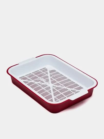 Лоток для кошек с сеткой и лопаткой в комплекте, 41x30x7 см — ZOOFAR-LATOK-БЕЖМЕЛ