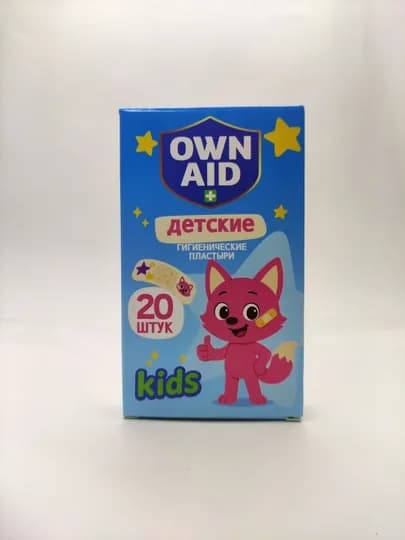 Детские цветные гигиенические пластыри OWN AID Kids Care, 20 шт