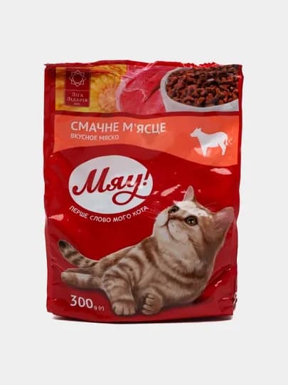 Сухой корм для кошек, МЯУ, мясной, 300 гр
