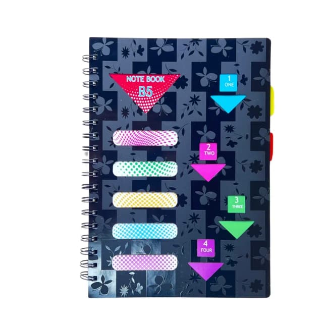 Notebook B5 qora yondaftari (130 varoq)