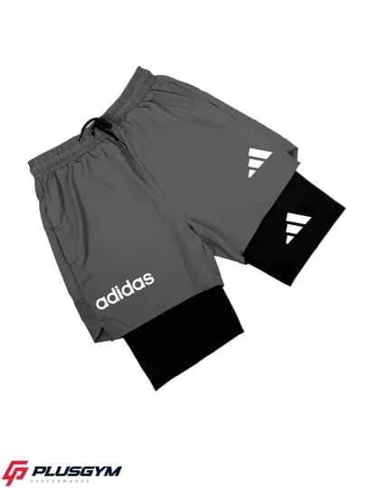 Мужские шорты для фитнеса, с лосинами — PLUSGYM-SHORTIKADIDAS-СЕРМЕТ-XL