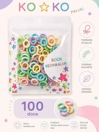 Резинка для волос для девочек, детские резинки с фигурками, резинка для волос — BAYAZ1-KUROMI50TA-БИРЮЗ