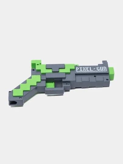 Игрушечный пистолет Pixel Gun с мягкими пулями, в стиле Майнкрафт 26 см