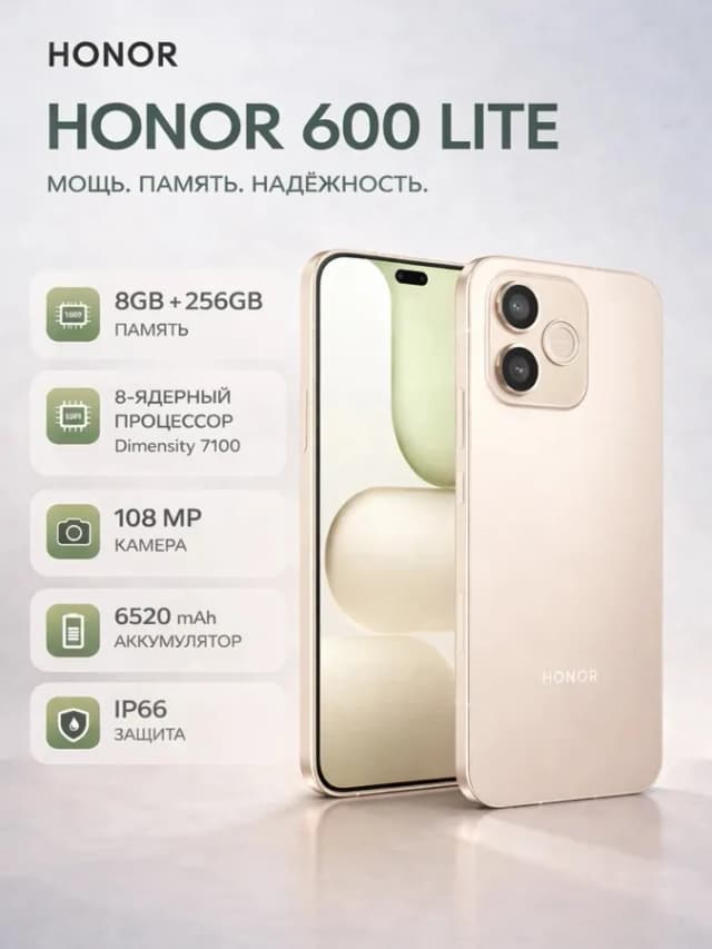 Смартфон Honor 600 Lite 5G 8/256 ГБ, Desert Gold