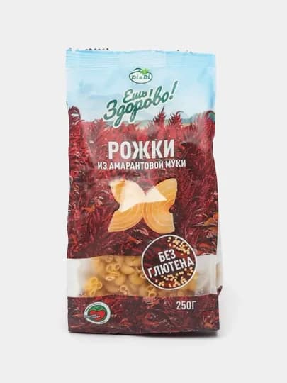 Макаронные изделия Ракушки Ешь Здорово, из амарантовой муки, не содержащие глютена, 250 г