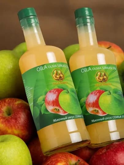 Нефильтрованный яблочный уксус, 2 шт «Семья», 5% (0,5 л) — вкус домашнего приготовления