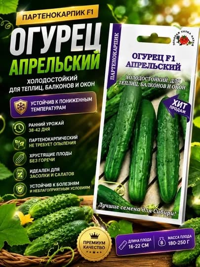 Семена огурцов: Апрельский F1. Золотая сотка Алтая