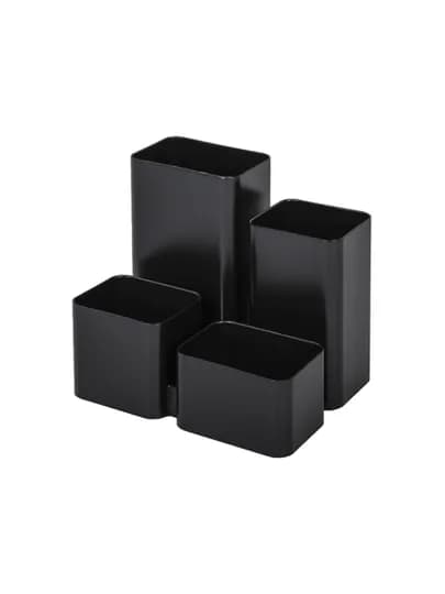 Подставка-органайзер BRAUBERG COMPACT, 4 отделения, 92х114х102 мм, черная, 238102 — B112025-ПАПРО8643
