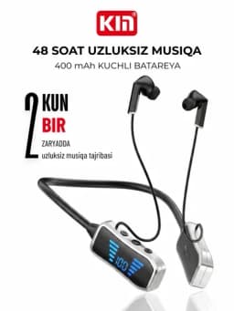 Bluetooth-наушники KIN KL50/118 с LED-дисплеем, аккумулятором 400 mAh иTF-карты — KIN-KL50-МЕНТОЛ