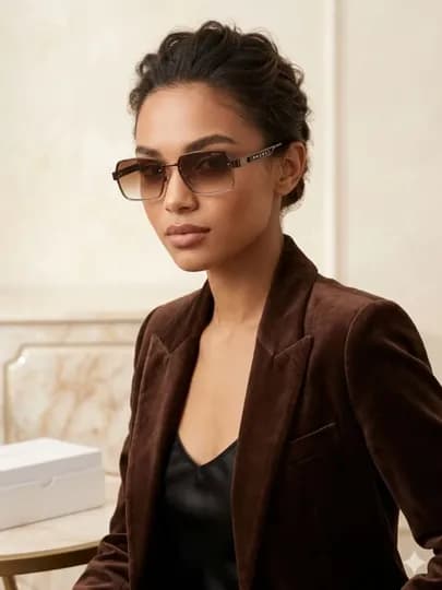Женские очки PRADA, коробка и футляр в подарок — XUPING2-ОЧКИ555-КОРИЧН