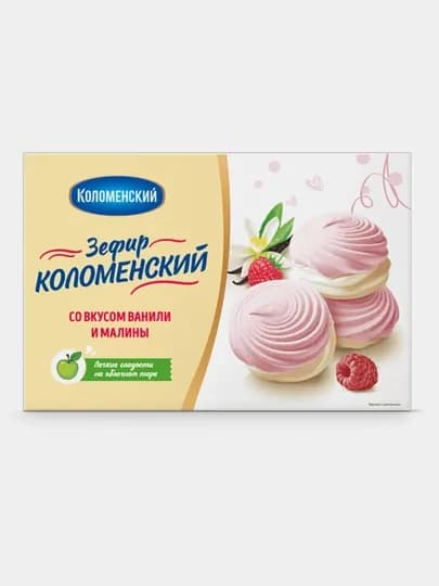 Зефир со вкусом ванили и малины, 250 г