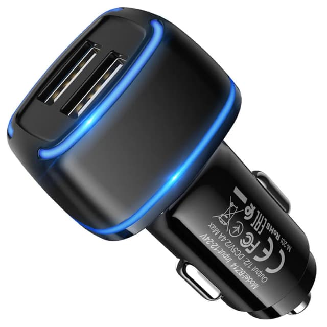 Borofone BZ14 MAX Micro-USB uchun qora kabelli avtomobil zaryadlovchisi