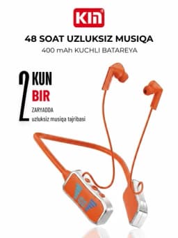 Bluetooth-наушники KIN KL50/118 с LED-дисплеем, аккумулятором 400 mAh иTF-карты — KIN-KL50-БЕЛЫЙ