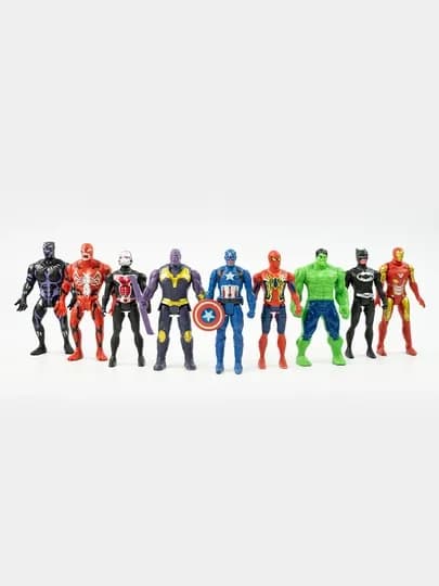Набор из 11 фигур, Мстители Marvel супергерои для детей, Халк, Человек паук, Железный человек
