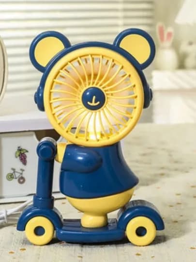 Портативный тихий вентилятор, мини fan 3 скорости настольный USB — NURMART-MINIVENTILYATOR1-ЛИМОН
