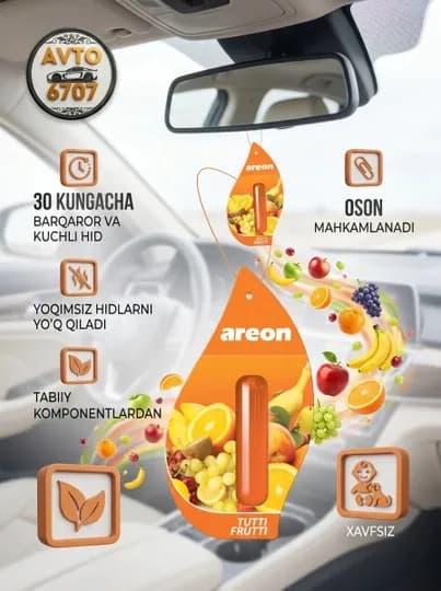 Areon ароматизатор для автомобиля — 30 дней стойкого аромата, натуральные масла