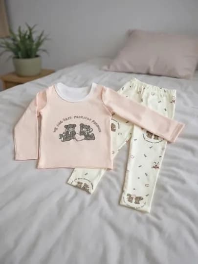 Пижама для девочек Hello Kitty, детская пижама для девочек, мягкий, удобный комплект — EJUNE-26ПИЖАМАHELLOKITTY-ПУДР-110