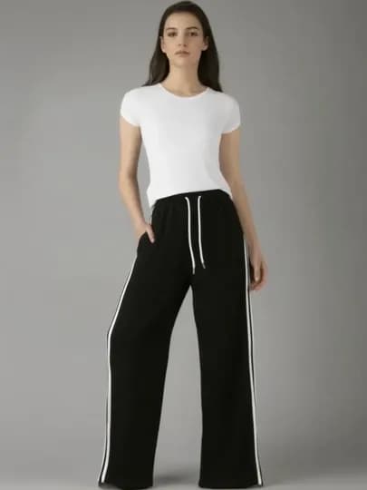 Широкие спортивные брюки (для женщин) — MODNA-ADIDASTRIKO-ЧЕРН-XL