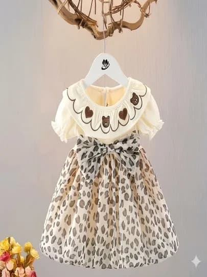 Платье для девочек 1-4 лет — DIYORK-BANTIKLILEOPARD-КРЕМОВ-3 года