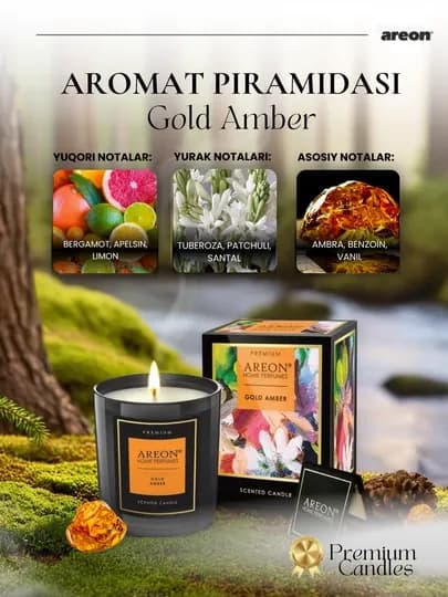 Свеча ароматическая Areon восковая, арома свечи, аромат для дома + аромасаше в подарок — AREONUZ-PRCANDL-ОРАНЖ
