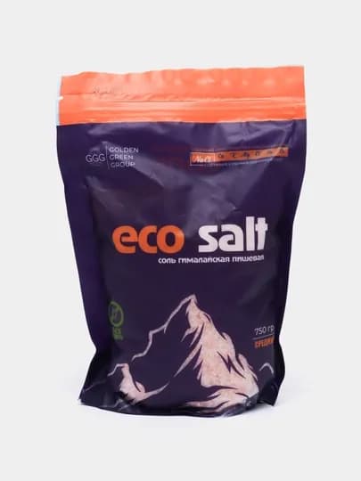 Гималайская розовая пищевая соль Eco Salt, 750 г — ECOTUZ-ECOSALT-ОРАНЖ