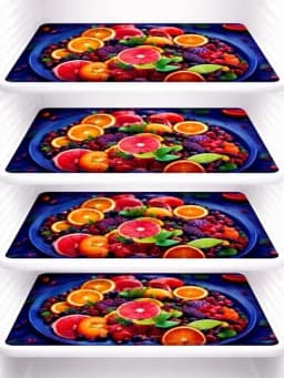 Комплект ковриков для холодильника, 4 штуки, 48 × 34 см — моющийся, защитный чехол — 1997996-ПОКРЫТИЕ-АМЕТИС